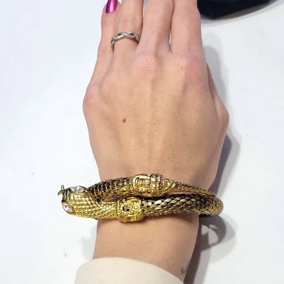 Vintage Gold Metal Mesh Snake Necklace and Bracelet Set - Picture 16 of 16